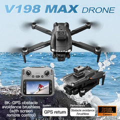 Nouveau pour Xiaomi V198 GPS MAX Drone avec caméra HD professionnelle 8k 5G WiFi barrière laser sans brosse évitement quadrirotor pliant