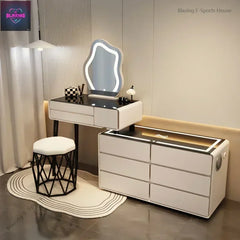 Tiroirs coffre vanité chaise miroir Mobile lumière Console Table Dressing moderne rangement Mesas De Maquiagem chambres meubles