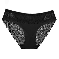 Sous-vêtements Sexy en dentelle pour femmes, Lingerie douce et confortable, culotte à bordure décorative, slip taille basse respirant