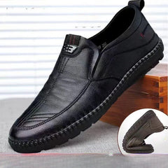Mocassins en cuir PU pour hommes, chaussures plates de marche antidérapantes, respirantes, décontractées, pour le travail, le bureau, la conduite, baskets2