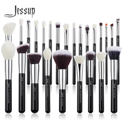 Jessup – ensemble de pinceaux de maquillage professionnels synthétiques naturels, fond de teint, poudre, mélange de Contour, ombre à paupières, 15-25 pièces