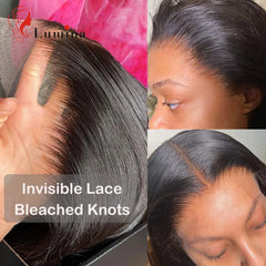 13x6 dentelle droite frontale Invisible dentelle transparente peaux fondantes droite 13x4 frontale seulement 100% cheveux humains Remy pré plumés