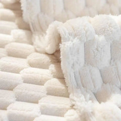 Housse de canapé de luxe en fausse fourrure de lapin, serviette chaude d'hiver en peluche pour salon, coussin de canapé, décoration de maison moderne