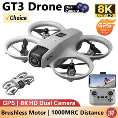 NOUVEAUX Drones GT3 GPS 8K Professionnel HD 180 ° Double caméra 5G WIFI moteurs sans balais évitement d'obstacles FPV jouets quadrirotor pliables