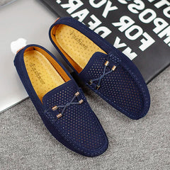 Nouvelles chaussures de marche évider hommes mocassins d'extérieur respirant été hommes chaussures décontractées mocassins en cuir faits à la main sans lacet appartements