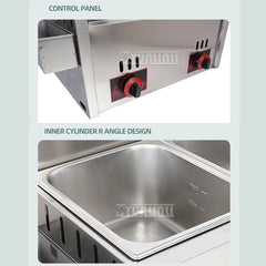 Friteuse à gaz commerciale en acier inoxydable avec réservoirs pour touristes, machine à frites jetables, seau supérieur, 12L