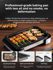 Poêle à gril électrique antiadhésive, plaque de cuisson pour usage domestique, plaque de rôtissage de poisson, appareil de cuisine de luxe léger