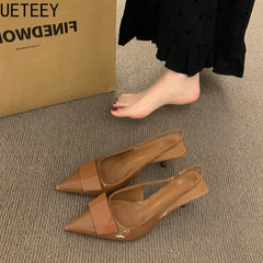 2025 été à talons hauts femmes sandales mode bout pointu Singbacks chaussures Design Style Banquet fête Sandalias chaussures