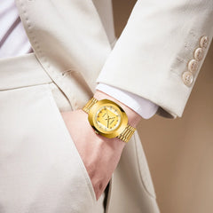 Belle montre de personnalité d'affaires en or montre à quartz décontractée à la mode