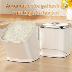 Seau à riz résistant à l'humidité, distributeur de grains rotatif, boîte de rangement de poudre de cuisine, boîte de stockage de riz anti-insectes pour la maison