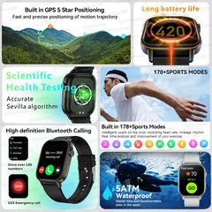 2025 nouveau pour Xiaomi mode sport montre intelligente 2.01 "écran HD GPS boussole IP68 étanche Bluetooth appel santé Tracker montres