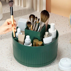 360 ° Boîte de rangement de maquillage rotative, organisateur de maquillage de bureau, porte-brosse cosmétique, rouge à lèvres, porte-crayon à sourcils, conteneur de bijoux