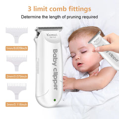 Kemei-Tondeuse à cheveux électrique portable pour bébé, mini machine à couper les cheveux pour enfants, rasoir silencieux aste, tondeuse à faible bruit, 1319