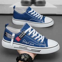 Chaussures décontractées hommes toile chaussures hommes baskets respirant hommes chaussures de sport noir tissu chaussure tendance lettre hommes chaussure coupe basse Sneaker