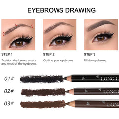 Crayon à sourcils professionnel imperméable pour femmes, stylo de maquillage pour les yeux, couleur facile, naturel, noir, marron, outil de beauté cosmétique, 6/12 pièces