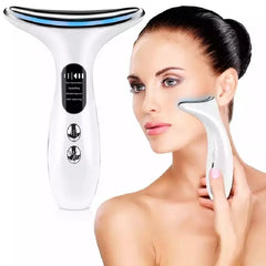 EMS microcourant visage cou dispositif de beauté LED Photon raffermissant rajeunissant Anti-rides mince Double menton soins de la peau Massage du visage