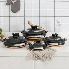 Casserole en céramique de Style japonais, petite casserole noire en argile, ustensiles de cuisine pour la maison, fournitures de cuisine, casserole à soupe, 1 pièces