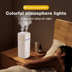Pulvérisateur de brume fraîche USB, humidificateur d'air électrique Portable de 600ml, diffuseur d'huile aromatique avec veilleuse colorée pour maison et voiture