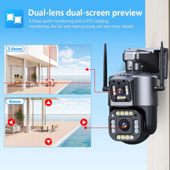 MOVOLS-Caméra de surveillance PTZ IP WiFi HD 8MP, dispositif de sécurité sans fil, étanche, avec audio bidirectionnel, suivi automatique et protocole P2P