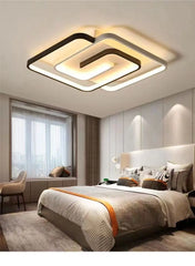 Plafonnier LED noir et blanc au design moderne, éclairage d'intérieur, luminaire décoratif de plafond, économie d'énergie, idéal pour une chambre à coucher ou un salon