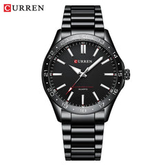 CURREN 8452 hommes montre à Quartz Simple mode loisirs affaires horloge noir argenté bracelet en acier inoxydable montre-bracelet pour homme