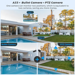 Caméra de surveillance extérieure PTZ IP WiFi HD 8MP/4K, dispositif de sécurité étanche, avec vision nocturne infrarouge, pour maison connectée
