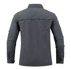 Chemises tactiques d'été à manches longues pour hommes, multi-poches pour l'extérieur, vert armée, imperméable, Camping, pêche, Cargo, été