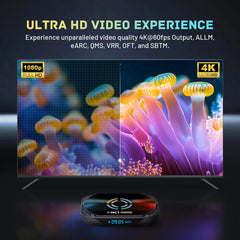 Woopker Smart TV Box Android 14 Amlogic S905A HK1 RBOX X50 4K 4GB RAM 128GB ROM double bande WiFi 2.4G/5G BT 5.x lecteur multimédia