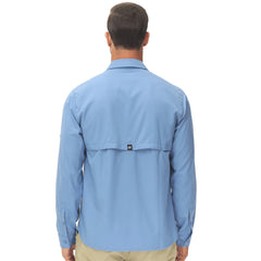 Chemises de pêche à manches longues UPF 50+ pour hommes Protection solaire Chemise de travail de randonnée respirante Chemise boutonnée décontractée avec poche zippée