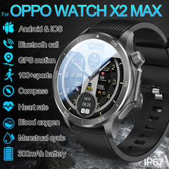 Nouveau pour OPPO montre X2 MAX hommes GPS piste boussole montre intelligente AMOLED HD écran Bluetooth appel fréquence cardiaque IP68Waterproof SmartWatch