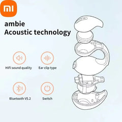 Xiaomi T7500 Bluetooth écouteurs Conduction osseuse sans fil Hifi stéréo sport étanche écouteur avec Microphone pour jeu musique