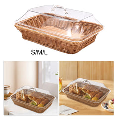 JxBasket tissé avec couvercle, panier de repas, panier de petit-déjeuner, panier en rotin pour salon, camping en plein air, pique-nique 73