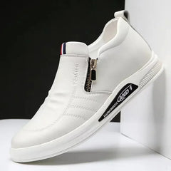 Chaussures en cuir décontractées pour hommes mocassins de marque tendance automne ZIP baskets plates pour hommes mocassins confortables d'affaires Tenis Masculino