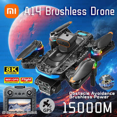 Xiaomi A14 Pro max Drone 4K professionnel HD double caméra Dron moteur sans brosse WIFI FPV pliable RC quadrirotor hélicoptère jouets nouveau