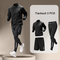 Veste à séchage rapide pour hommes, costume 1-4 pièces, ensembles de course, Fitness en plein air, pantalons de Jogging, vêtements d'entraînement, automne 2025