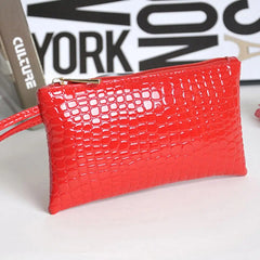 Mode femmes sac à main Faux cuir portefeuille sac à main fermeture à glissière Portable couleur unie téléphone poignée sac Long portefeuille