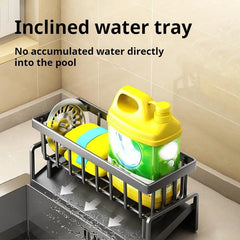 Égouttoir de cuisine, étagère à éponge, panier de chiffon d'évier domestique, éponge de vaisselle, égouttoir de serviettes, étagère en plastique, accessoires de salle de bains