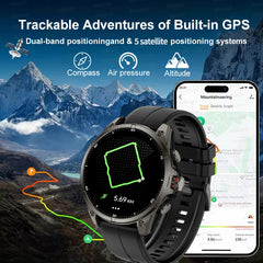2025 nouvelles montres intelligentes GPS haut de gamme altimètre extérieur baromètre écran AMOLED boussole GPS intégrée sport militaire Smartwatch hommes