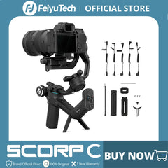FeiyuModule Nouveau Feiyu SCORP-C 3 Axes Déterminer Cardan Stabilisateur Poignée pour Appareil Photo DSLR Sony/IL avec Pôle Trépied