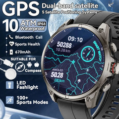 2025 nouvelles montres intelligentes GPS haut de gamme altimètre extérieur baromètre écran AMOLED boussole GPS intégrée sport militaire Smartwatch hommes