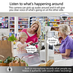 Techage-Caméra IP POE de sécurité intérieure, système de surveillance de bureau, anti-vandalisme, étanche, audio unidirectionnel, breton, 4MP, 5MP