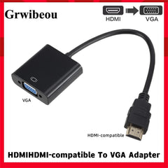 Adaptateur HDMI vers VGA 1080P, câble convertisseur HDMI mâle vers VGA femelle, convertisseur analogique numérique pour tablette, ordinateur portable, PC TV