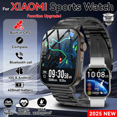 2025 nouveau pour Xiaomi mode sport montre intelligente 2.01 "écran HD GPS boussole IP68 étanche Bluetooth appel santé Tracker montres