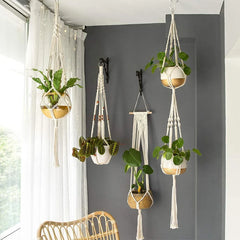 Panier suspendu de plantes en macramé fait à la main, support de Pots de fleurs, décoration suspendue de balcon, corde de levage nouée, fournitures de jardin pour la maison