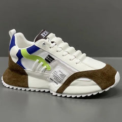 Homme baskets été maille mocassins à lacets en cuir sport quatre saisons chaussures de course décontractées hommes confortable Forrest Gump chaussure