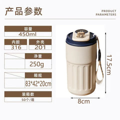 Bouteille Thermos de 450ml, affichage intelligent de la température, tasse sous vide en acier inoxydable 316, tasse à café de bureau, tasse thermique Portable d'affaires