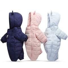 OLEKID-Barboteuse à capuche en coton pour bébé, combinaison pour nouveau-né, salopette pour tout-petits, garçons, filles, optique, oreille de dessin animé, automne, hiver, 2025
