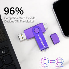 TYPE-C clé USB 128GB capacité réelle clé USB 64GB porte-clés gratuit clé mémoire cadeau d'affaires créatif rouge U disque bleu 32G