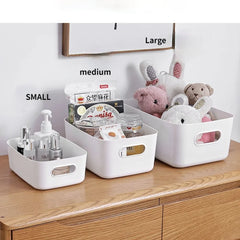 Panier de rangement divers, boîte de rangement de collations de bureau pour étudiants, boîte de rangement de cosmétiques en plastique, boîte de tri de cuisine domestique, boîte de maquillage