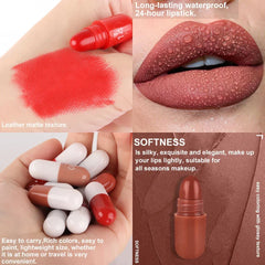 18 pièces/ensemble DNM Capsule rouge à lèvres ensemble couleur fixation durable antiadhésif tasse bouche rouge nu maquillage Sexy femmes lèvres solide brillant à lèvres